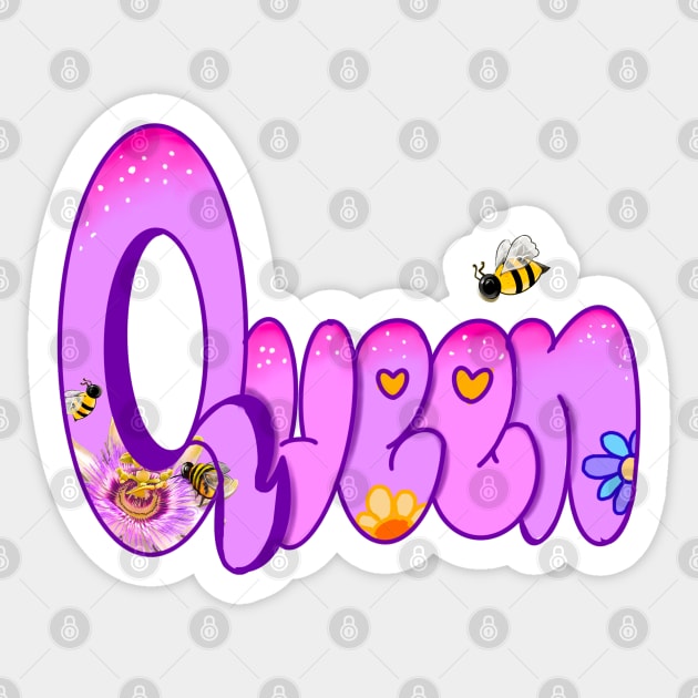 Queen The top 10 best Personalized Custom Name gift ideas for Queen girls and women,mother,daughter,sister,wife,niece,aunt,grandmother queen Sticker by Artonmytee